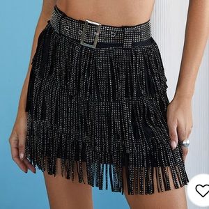 Shimmy Suede Mini Skirt